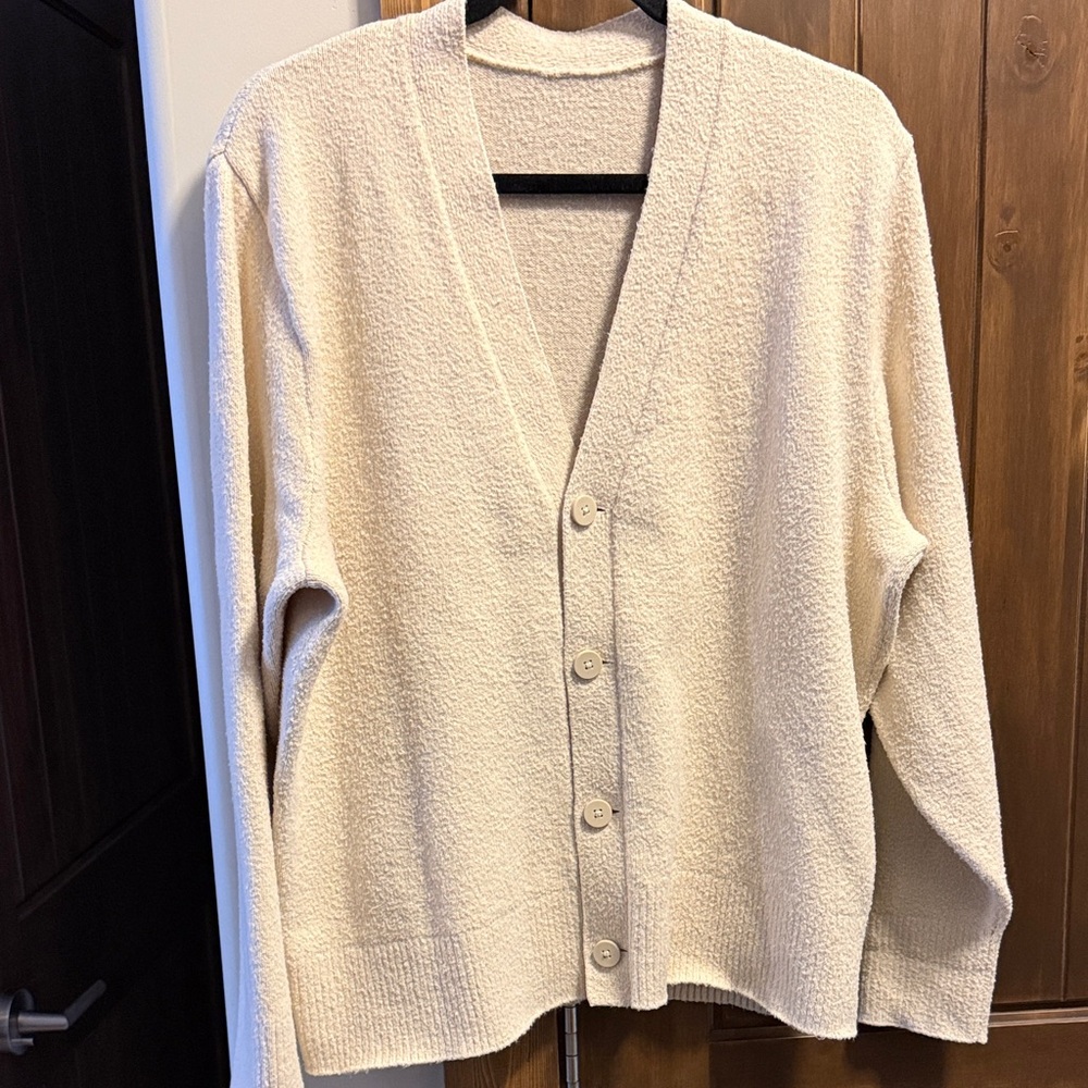 Lululemon Cashmere Slim-Fit Bone Cardigan Sweater NWOT